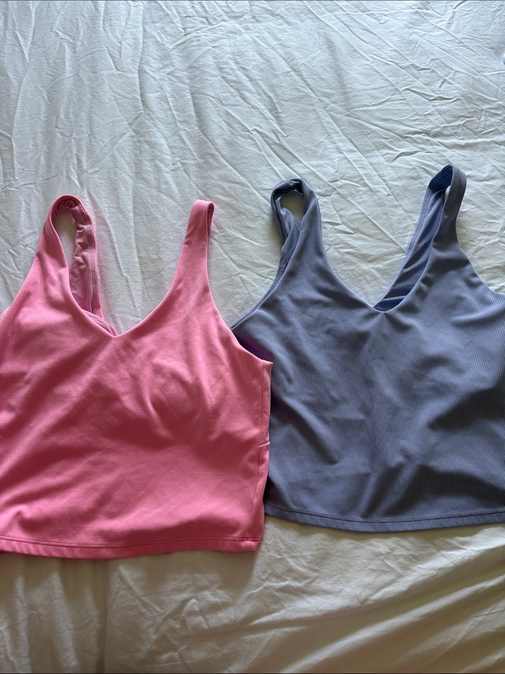 Target Ribbed V-Neck Crop Tank Tops - Pink & Lavender